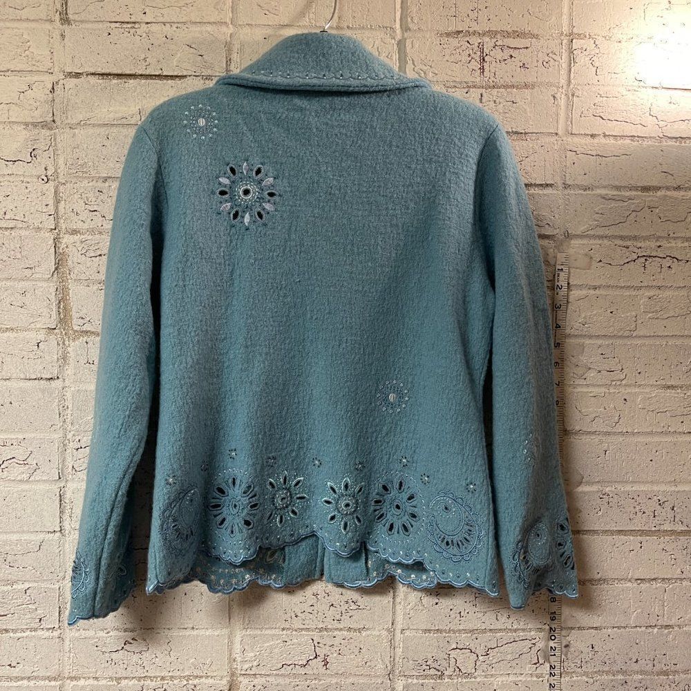 Cayson Vintage Blue Wool Jacket Medium - Picture 8 of 14